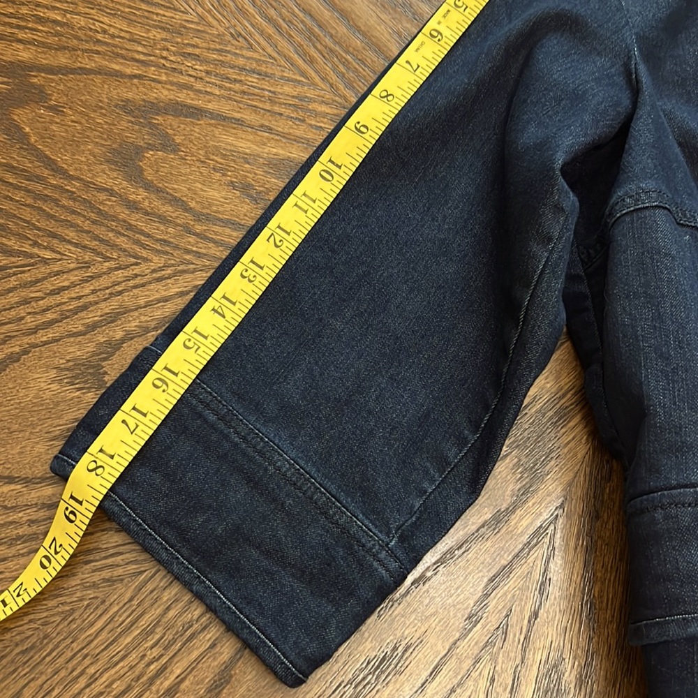 Lane Bryant Dark Wash Blue Stretch Jean Jacket with Embroidery Size 14/16 - Picture 12 of 13